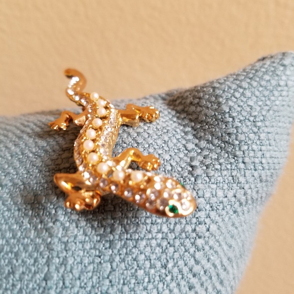 VINTAGE 🦎Green Eyed Bling Lizard/Gecko/Iguana🦎 - Picture 6 of 6